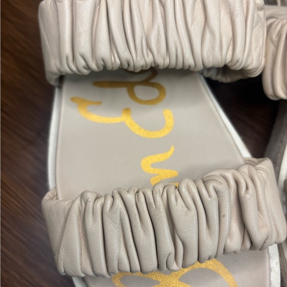 Sam Edelman Kevin Ankle-Tie Ruched Leather Flatform Espadrilles - Picture 6 of 13